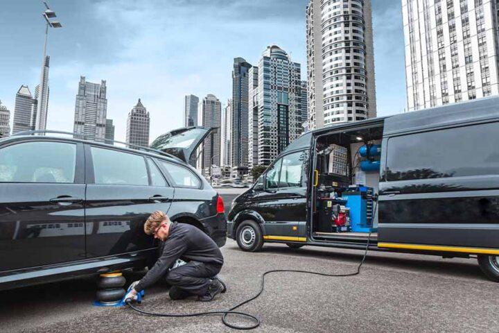 Mobile tyre puncture repair in Dubai